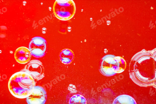 Preview: Abstract Soap Bubble Background. Element For Designers. Foam Red Bubble Texture. Colorful Bubbles
