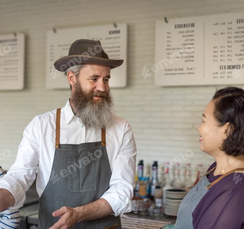 Preview: Barista Prepare Coffee Working Order Concept