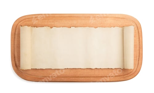 Preview: cutting board and parchment on white