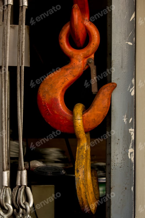 Preview: Large steel hook, orange, hanging