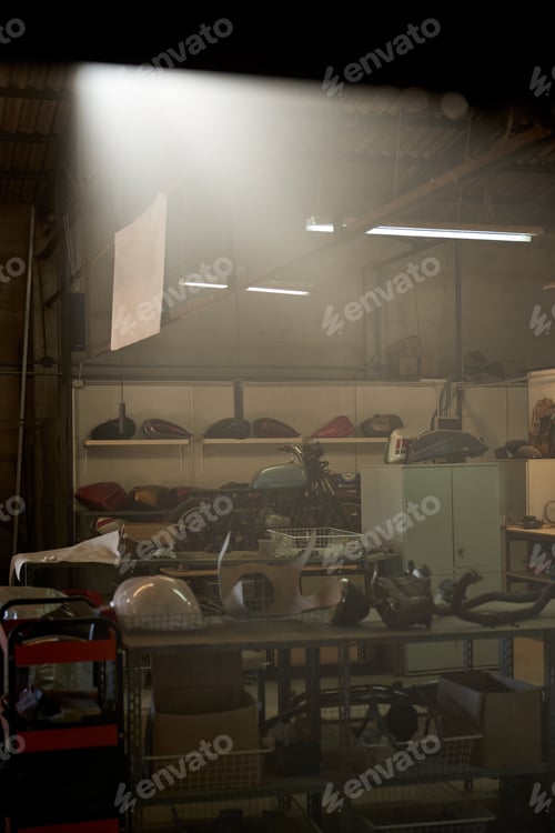 Preview: Interior of modern workshop with counter