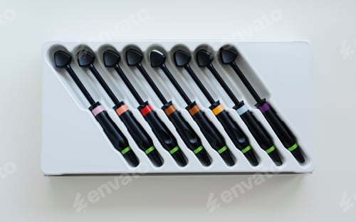 Preview: Dental set of composite materials for filling and restoration of teeth