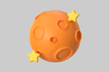 Preview: Stylized Orange Planet with Stars