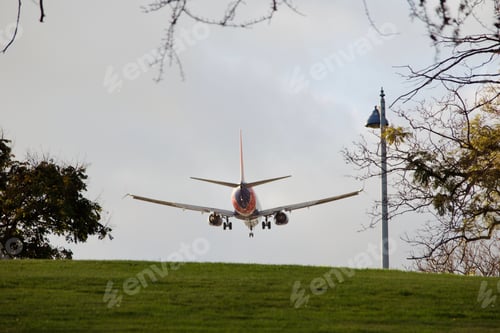 Preview: Airplane coming in for a landing as most flights are empty or grounded because of the Coronavirus or