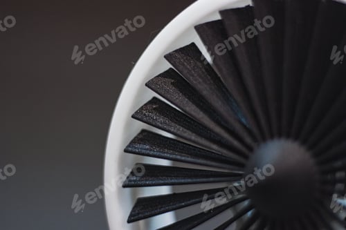 Preview: Closeup shot of table fan isolated on black background
