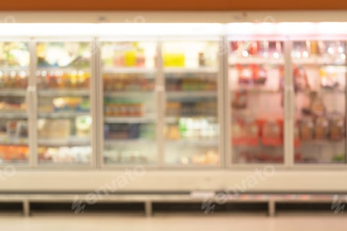 Preview: Supermarket or grocery store background. Food shopping. Lifestyle.