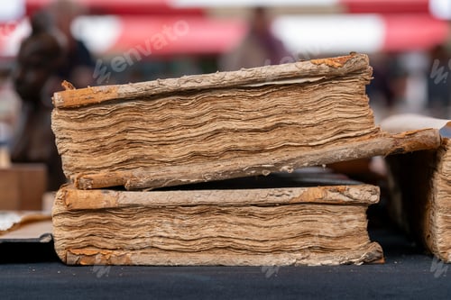 Preview: Old wrinkled pages of ancient books