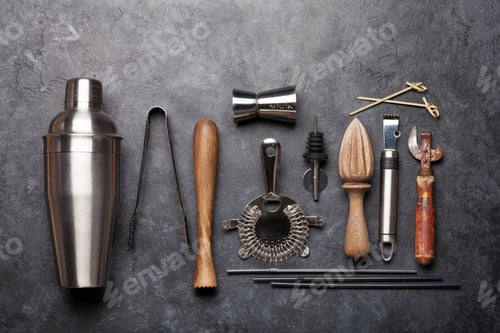 Preview: Cocktail utensils. Set of bar tools