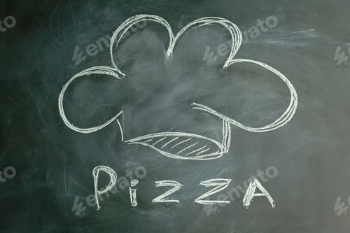 Preview: Cook hat on a black dirty chalkboard