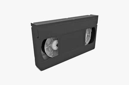 Preview: Black vhs cassette recorder with white reels