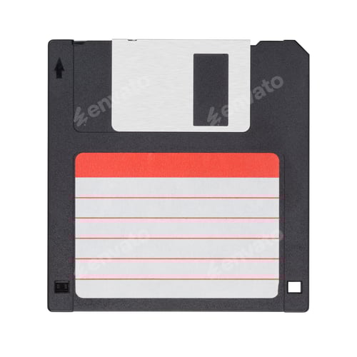 Preview: A 3.5-inch floppy disk or diskette isolated on white