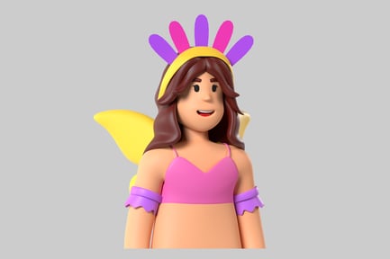 Preview: Cute cartoon fairy woman
