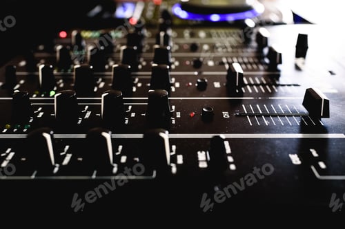 Preview: Close-Up of Professional DJ Audio Mixer Equipment