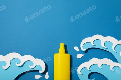 Preview: Sunscreen on the waves, summer vacation concept.