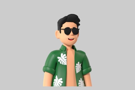 Preview: Casual man with hawaiian shirt