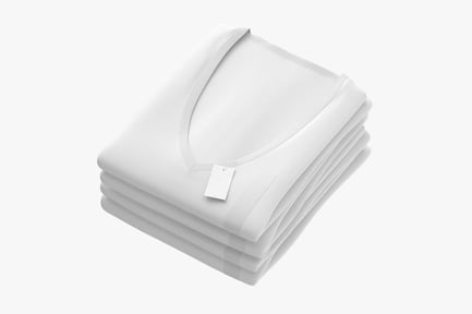 Preview: Folded V-Neck T-Shirts - White & Gray