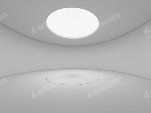 Preview: 3D Rendering abstract white design space, illustration interior
