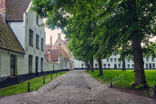 Preview: Begijnhof Beguinage in Bruges town. Brugge, Belgium