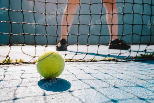 Preview: Amazing shot of a young red-haired female playing tennis