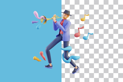 Preview: Man Playing Trumpet Musical Instrument