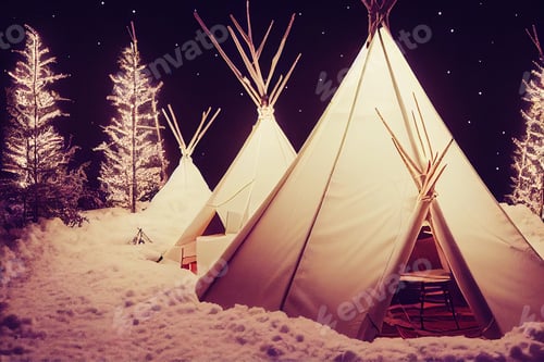Preview: teepee tent in Christmas lights
