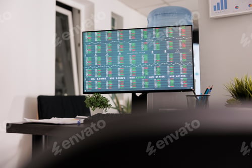 Preview: workplace with the investment application display