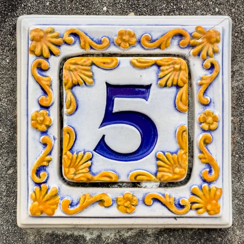 Preview: Old Weathered House Number 5, Tile on Wall