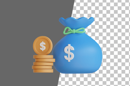 Preview: Coins Bag 3D Icon