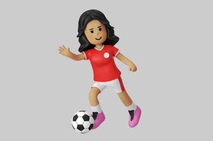 Preview: Cartoon football player with ball