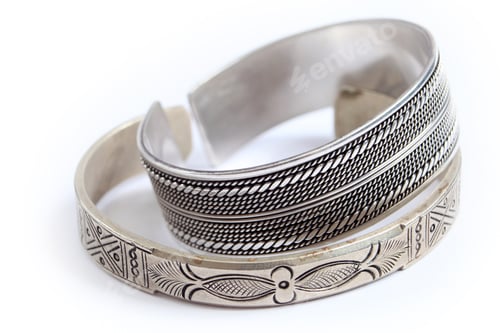 Preview: silver bracelet on a white background