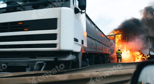 Preview: Car crash accident on a highway with damaged automobiles and smoke
