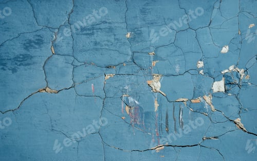 Preview: Acked Flaking White Paint. Cracked Weathered Concrete Wall Wide Texture. Background For Wallpaper.