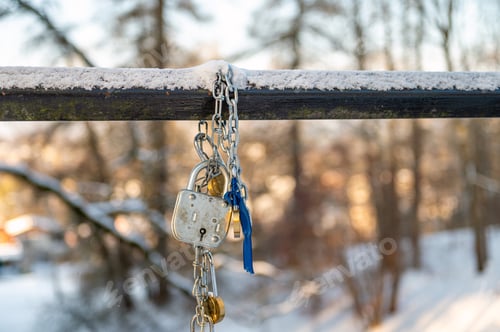 Preview: Traditional locks of lovers on the bridge. Symbol of love and fidelity