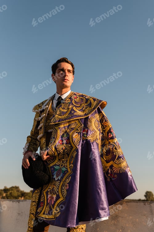 Preview: Young Hispanic bullfighter looking away
