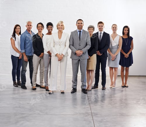 Preview: Studio shot of a diverse group of people standing together