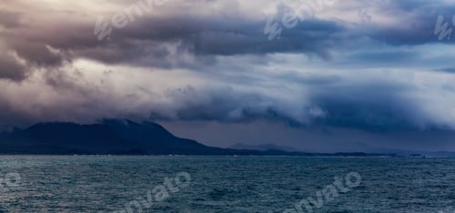 Preview: Dramatic Stormy Cloudy Morning over Alaska Coast