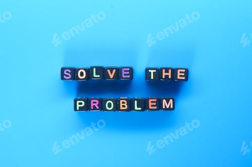 Preview: small black cube with solve the problem