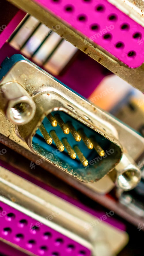 Preview: Closeup of electronic circuit board or PCB printed circuit board