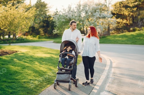 Preview: cute family in a sunny park