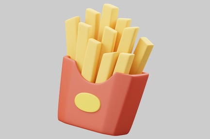 Preview: French fries in a pink container