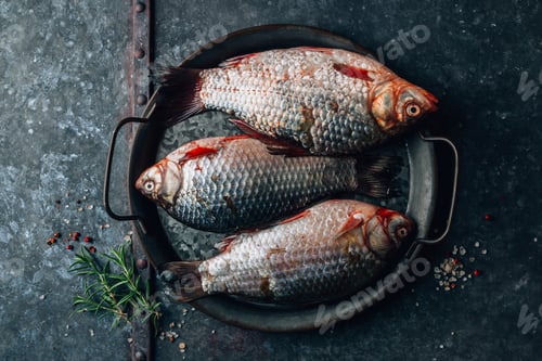 Preview: Rustic Fish Platter on galvanized backdrop