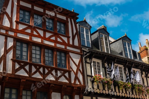 Preview: Traditional wooden houses of the medieval town of Quimper in the of Finisterre