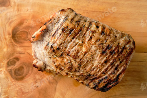 Preview: Grilled Pork Loin on Wooden Cutting Board