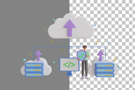 Preview: Cloud Hosting Management 3D Illustration