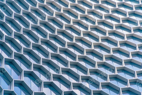 Preview: Office buildings windows. Glass architecture facade design with reflection