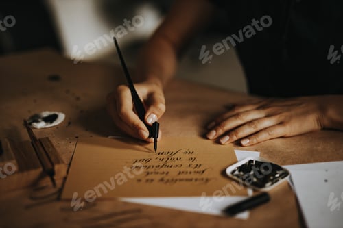 Preview: Writing a letter with old fashioned fountain pen.