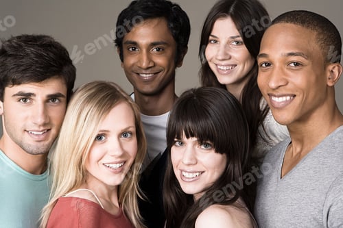 Preview: Portrait of a group of young friends