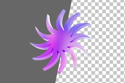 Preview: Twelve Sharp Petal Shape 3D Icon