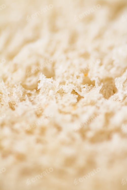 Macro Texture of White Bread Slice Interior