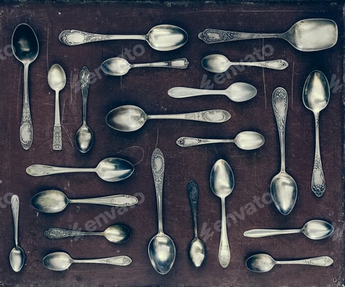 Preview: Vintage set of dessert spoons